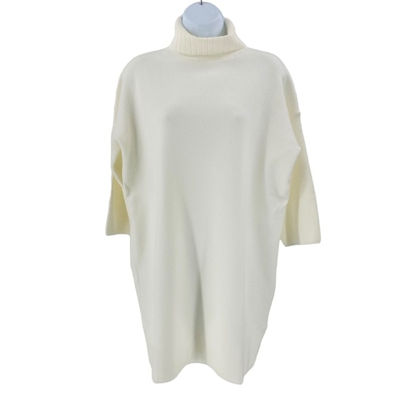 Pomander Place | NEW Winter White Vivianne Turtleneck Sweater Mini Dress Size S - Picture 4 of 11